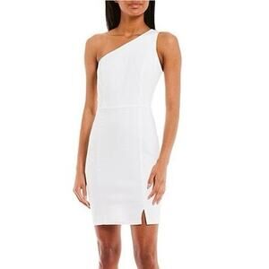 GB Gianni Bini White One Shoulder Dress Size 9